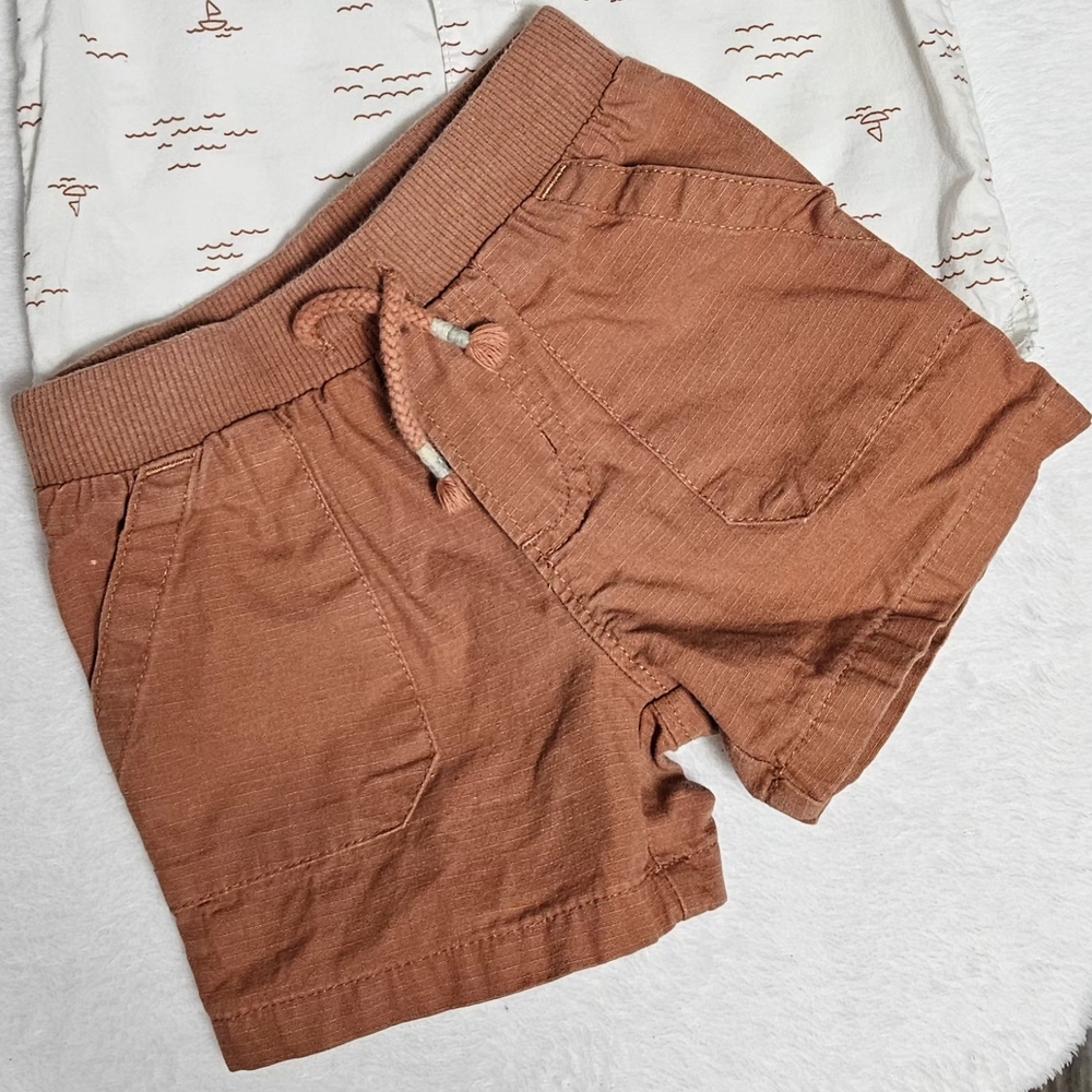 Carter's Rust High-Waist Drawstring Kids Shorts